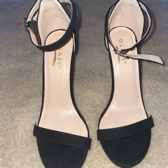 Glaze Shoes - Glaze black stiletto strappy heels